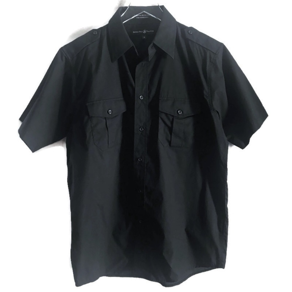 Beverly Hills Polo Club Black Button Down Shirt M